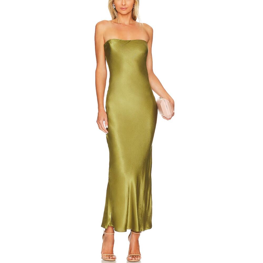 SNDYS x REVOLVE Angel Strapless Midi Dress 4 Olive Green